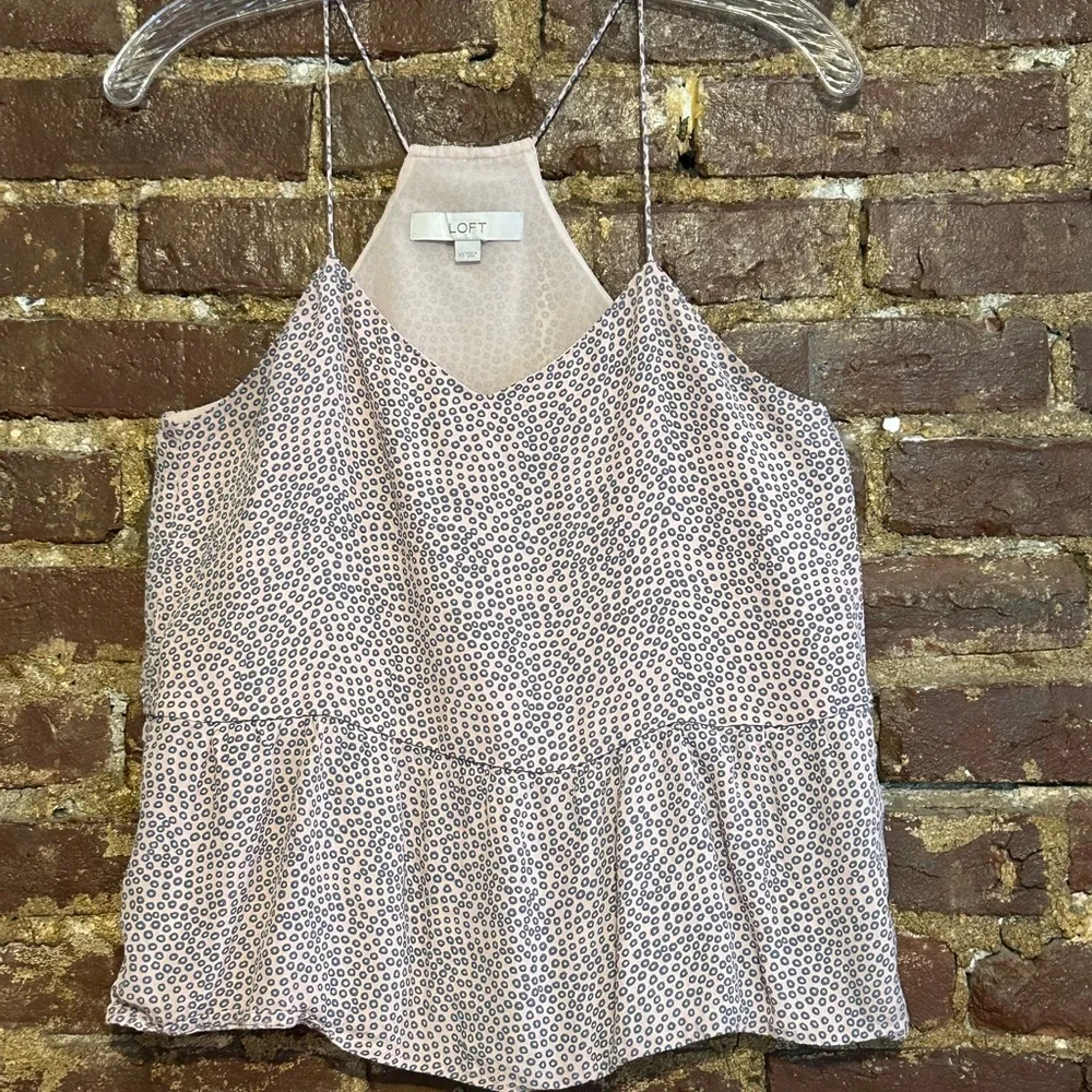 LOFT Pink with Gray Circles Camisole Size XS - Picture 2 of 9